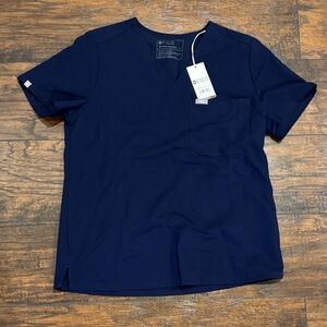 FIGS Women’s Catarina Navy Blue Scrub Top